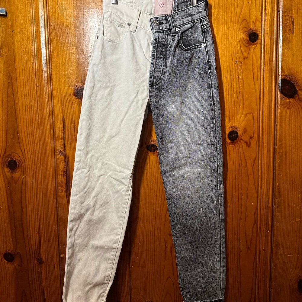 Stylish Revice Womens denim jeans Split Black And Grey